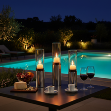 Laden Sie das Bild in den Galerie-Viewer, Teelichthalter FARO Edelstahl poliert/ Glas  Blomus