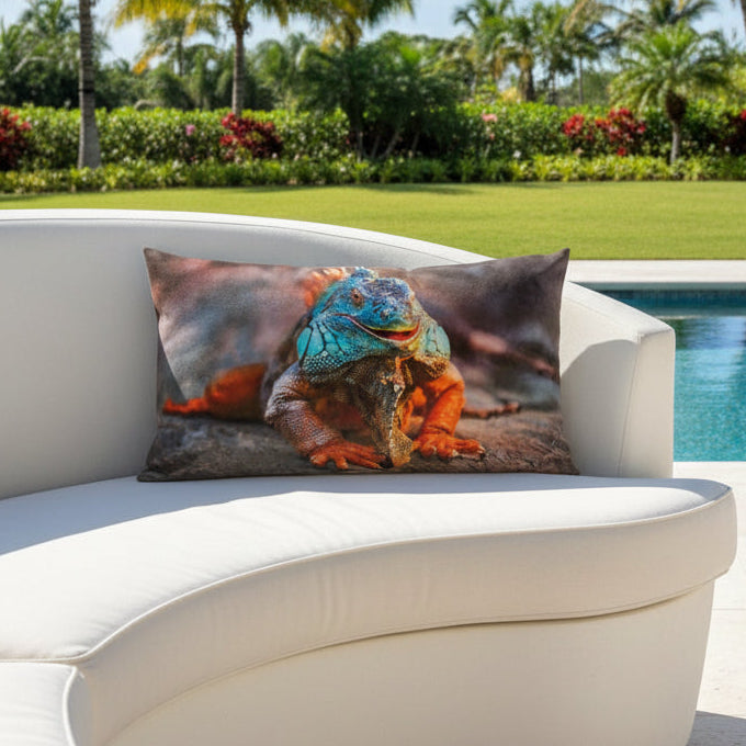 Kissenhülle 35x60 cm Wild Blue Orange